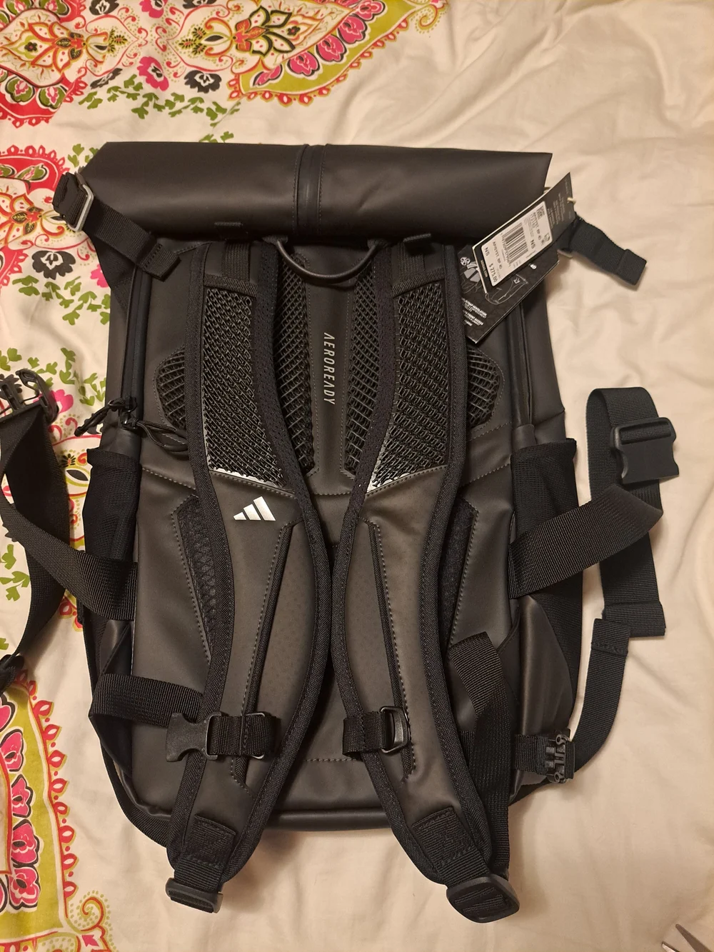 Adidas Black 4d Roll-Top Backpacking Sytem With Water Resistant/Waterproof Front
